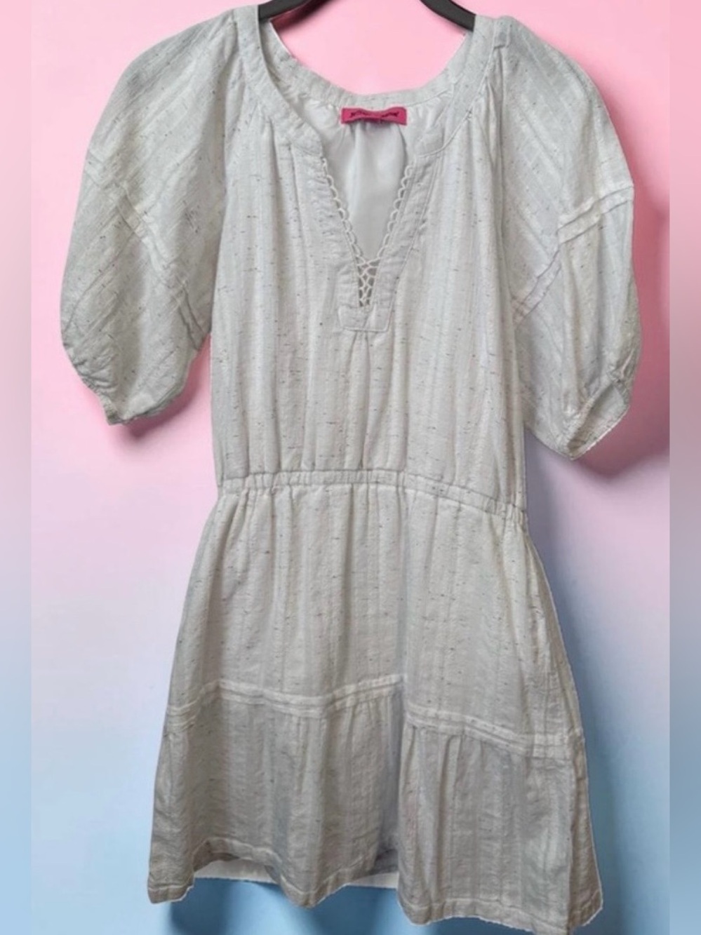 Betsey Johnson Ivory Eyelet V-Neck Tunic Confetti Dress